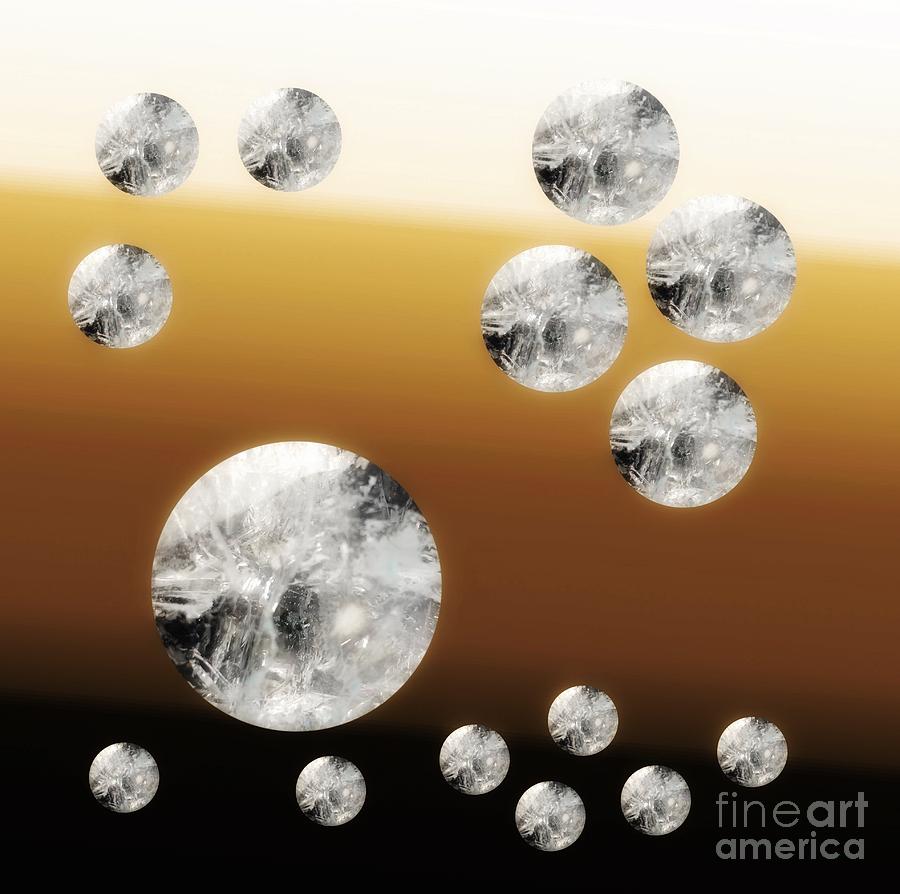 Quartz Crystal Circles on Amber Digital Art by Rachel Hannah