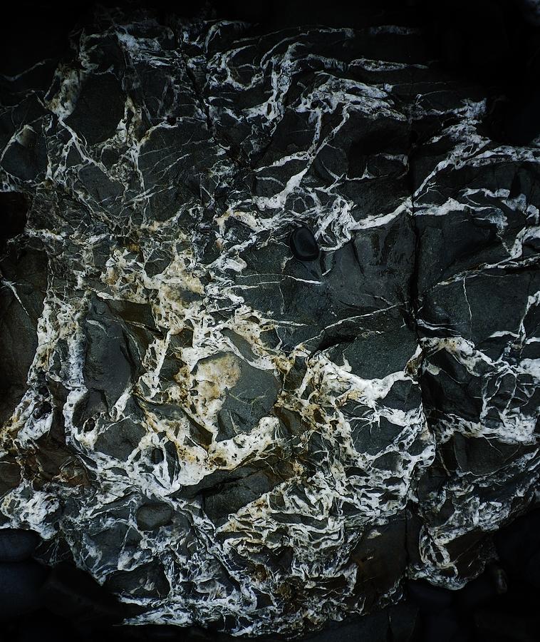 Black Marble Rock With White Quartz Veins Photograph by Richard Brookes