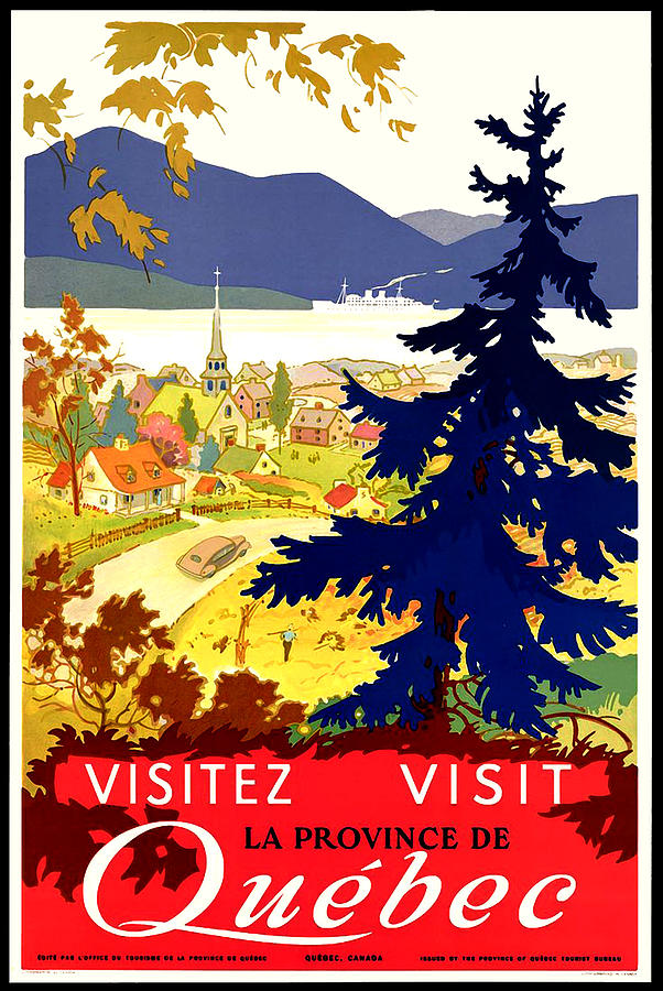 Quebec, Canada, travel poster Painting by Long Shot