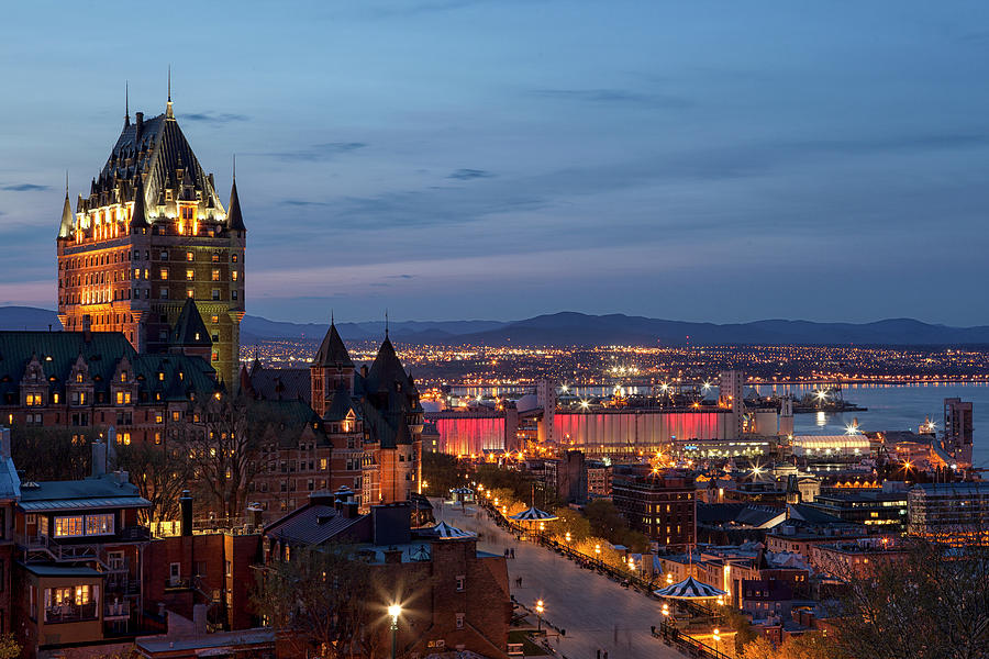 Quebec City Lights Photograph by Eunice Gibb