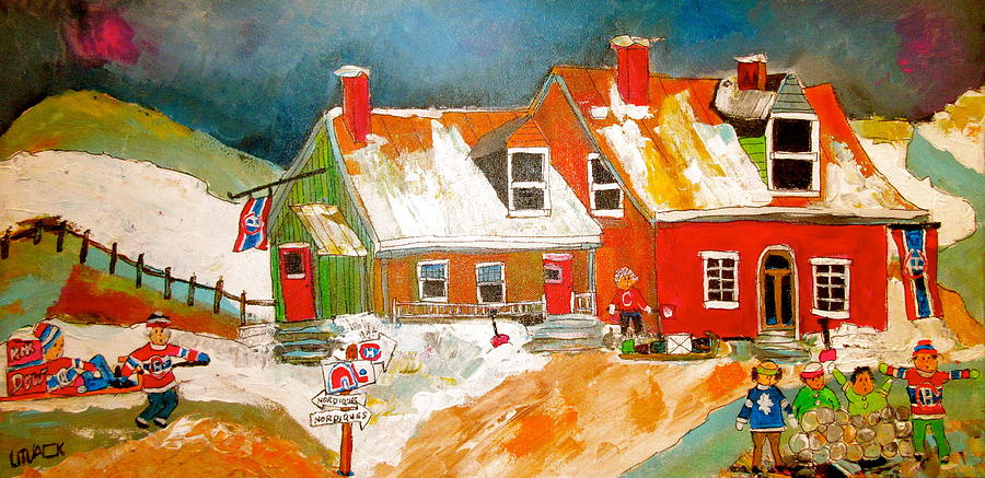 Quebec Hockey Nation Painting by Michael Litvack