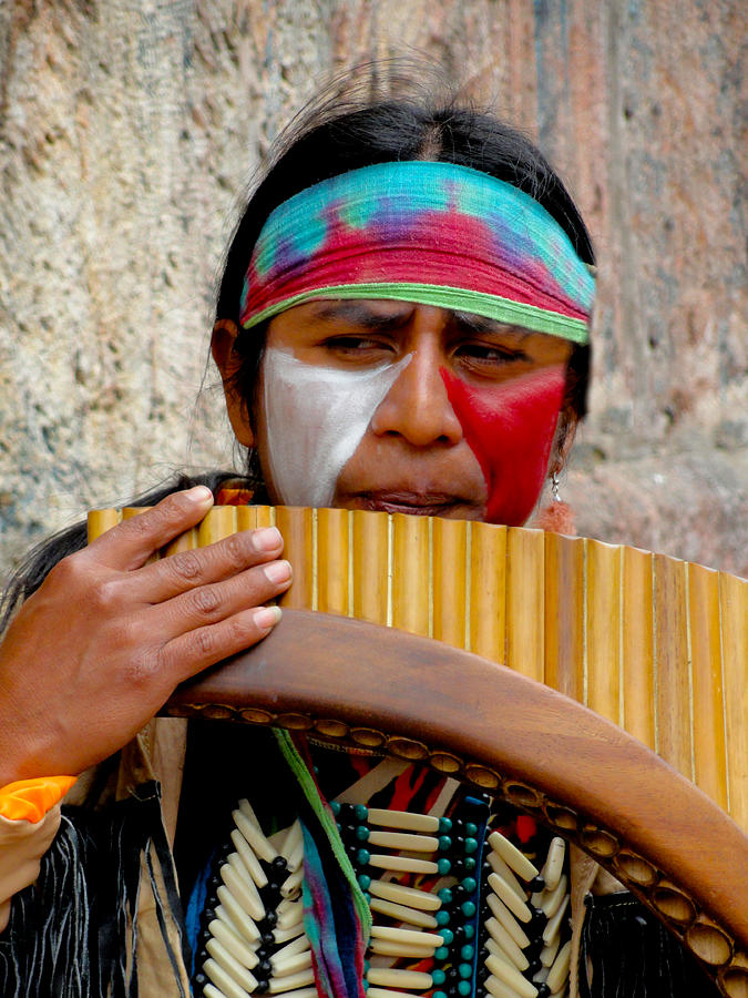 Quechuan Pan Flute Player Photograph by Al Bourassa