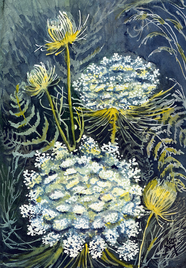 Queen Annes Lace Painting by Katherine Miller