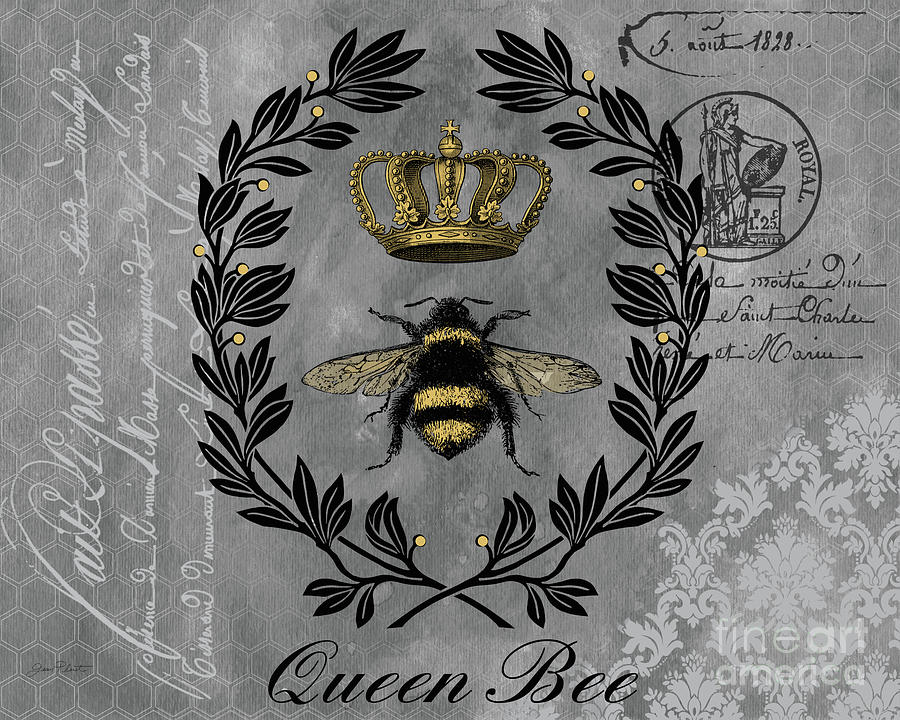Insects Painting - Queen Bee-C by Jean Plout