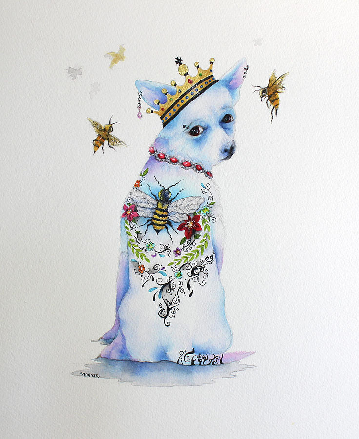 Queen Bee Chihuahua Mixed Media by Patricia Lintner