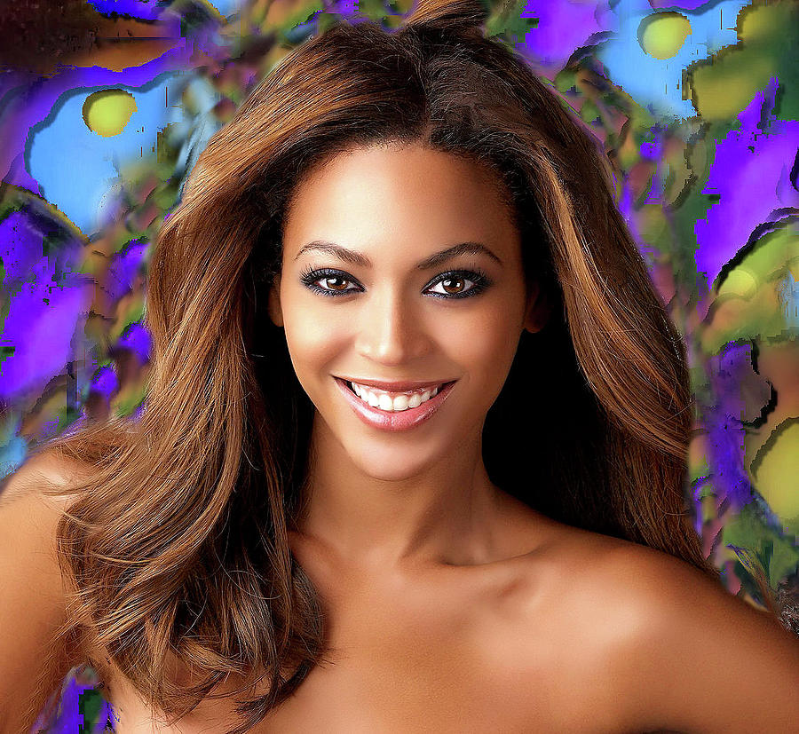 Colorful Digital Art - Queen Beyonce by Karen Showell Colorful Digital Art - Queen Beyonce by Karen Showell