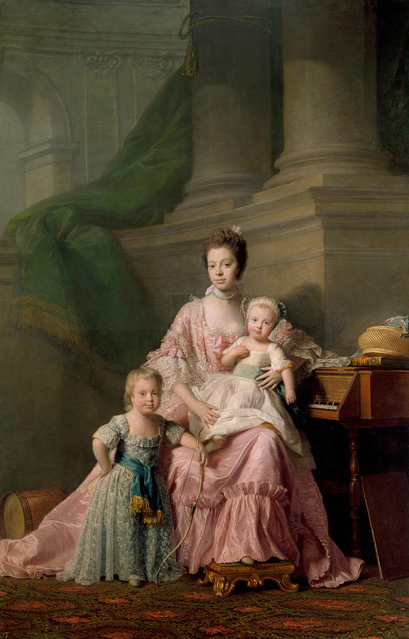 Queen Charlotte with her Two Eldest Sons Painting by Allan Ramsay