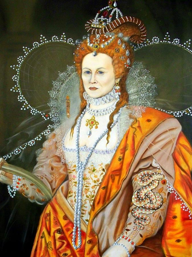 Oil Painting - Queen Elizabeth after Oliver by RB McGrath