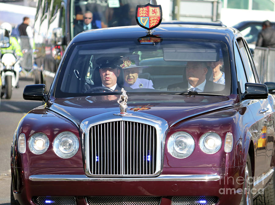 Queen Elizabeth in Royal Bentley Photograph by Julia Gavin