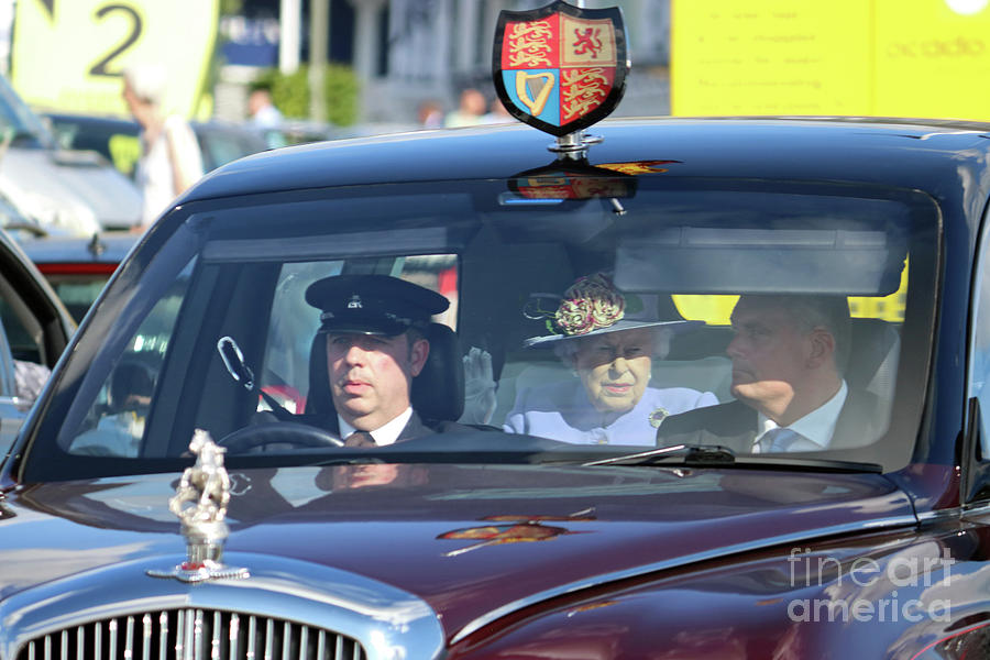 Queen Elizabeth in the Royal Bentley Photograph by Julia Gavin