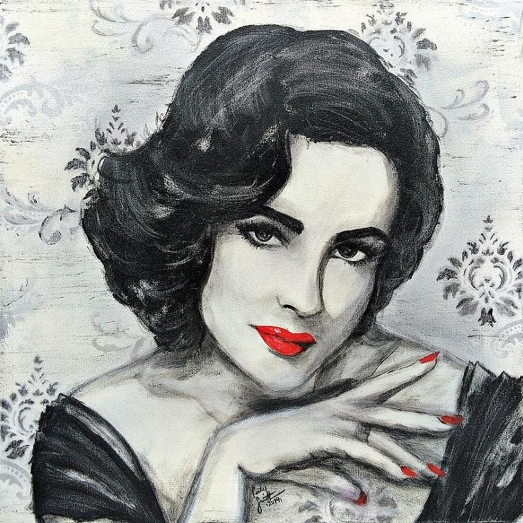 Elizabeth Taylor Painting - Queen Liz by Carly Jaye Smith
