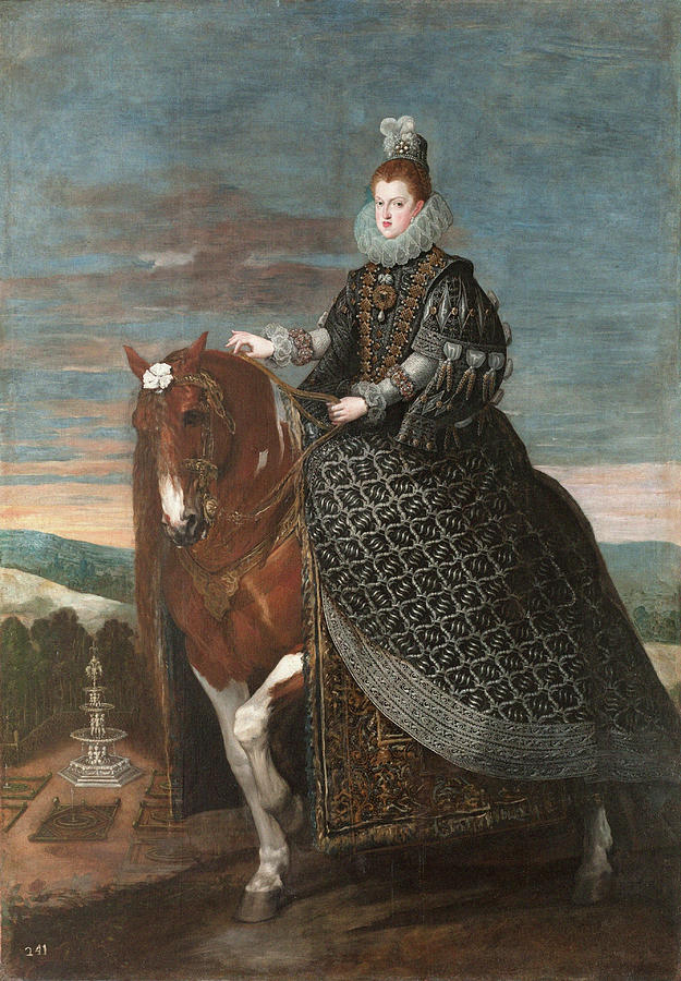 Vintage Painting - Queen Margarita De Austria On Horseback by Velazquez