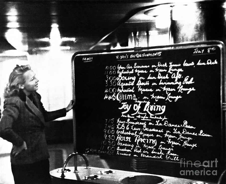Queen Mary Activity Board 1938 Photograph by Sad Hill - Bizarre Los Angeles Archive