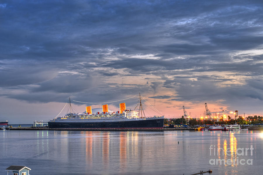 Queen Mary Long Beach Clouds Photograph by David Zanzinger