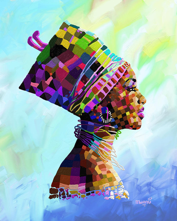 Queen Nefertiti Painting by Anthony Mwangi