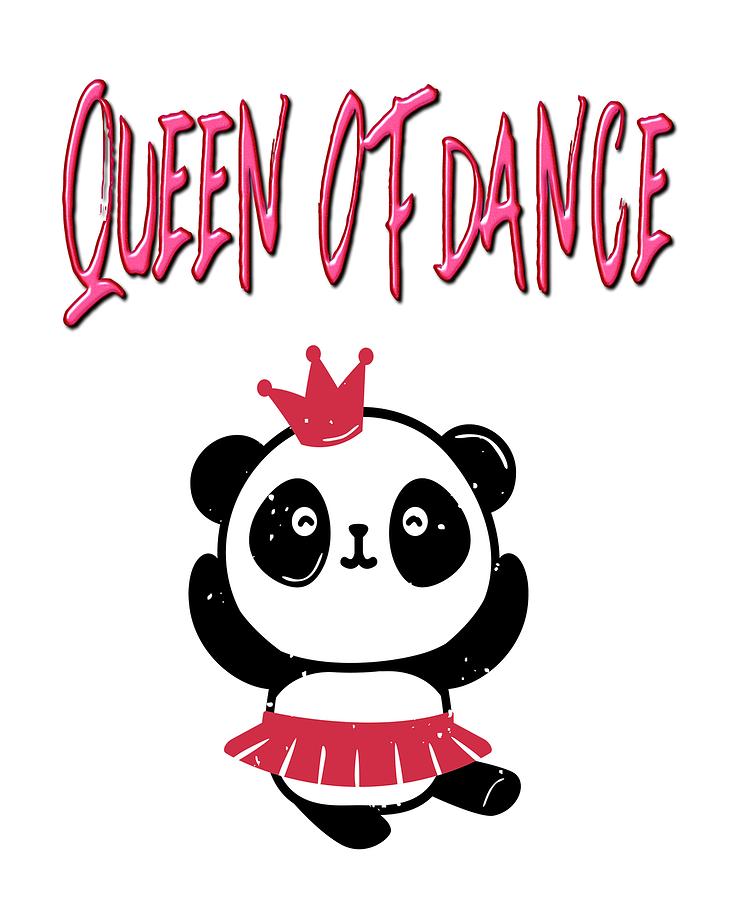 Queen Of Ballerina Dancer Panda Bear Gifts Digital Art by Your