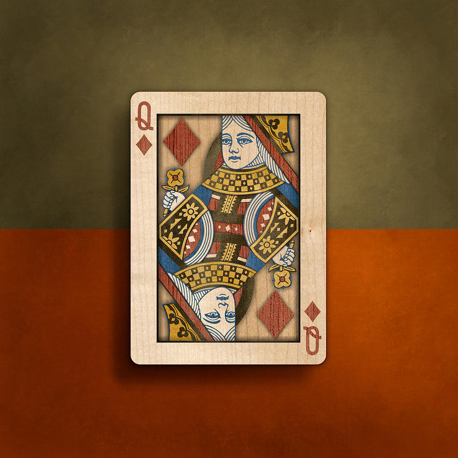 Queen of Diamonds in Wood Photograph by YoPedro