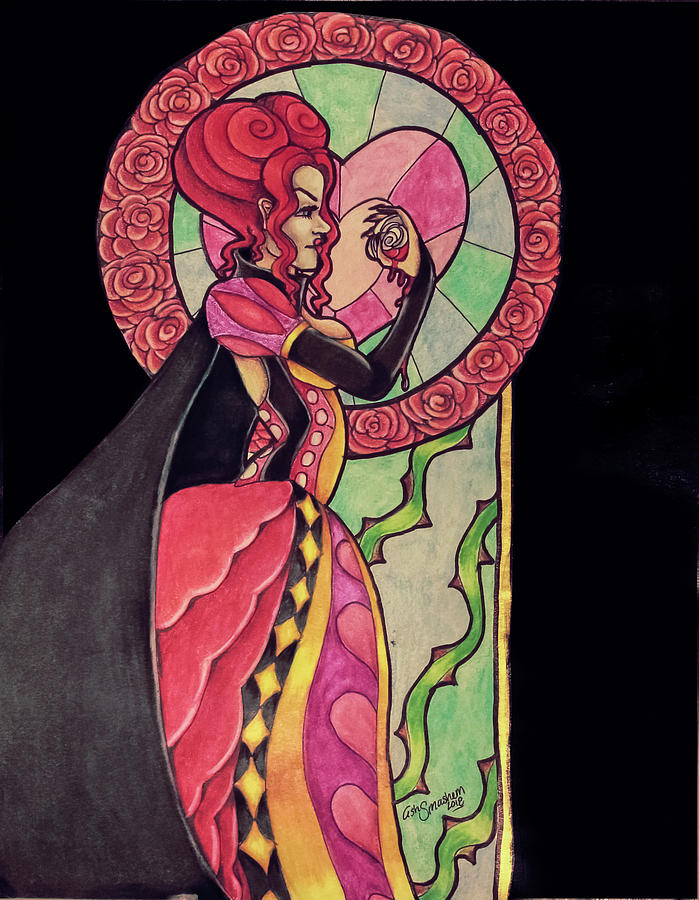 Queen of Hearts Drawing by Ash Smashem Fine Art America