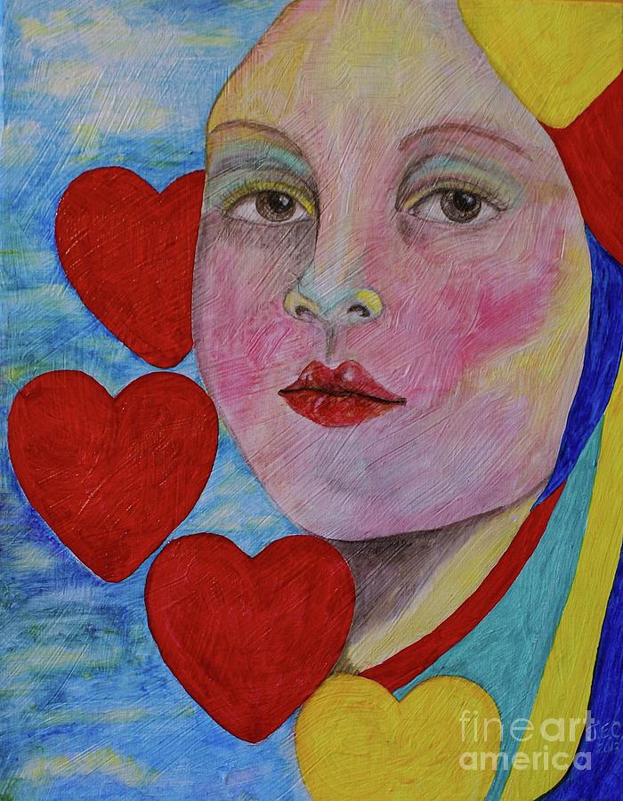 Queen Of Hearts Painting by Jane Chesnut
