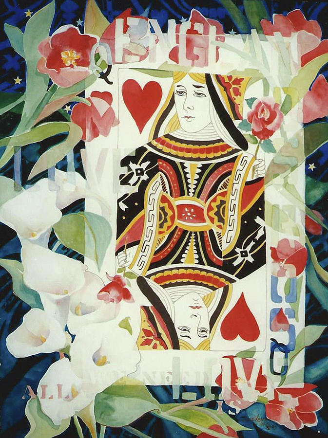 Queen of Hearts Painting by Sue Kemp