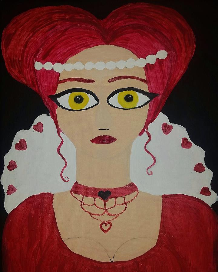 Queen Painting - Queen of Hearts by Vale Anoai