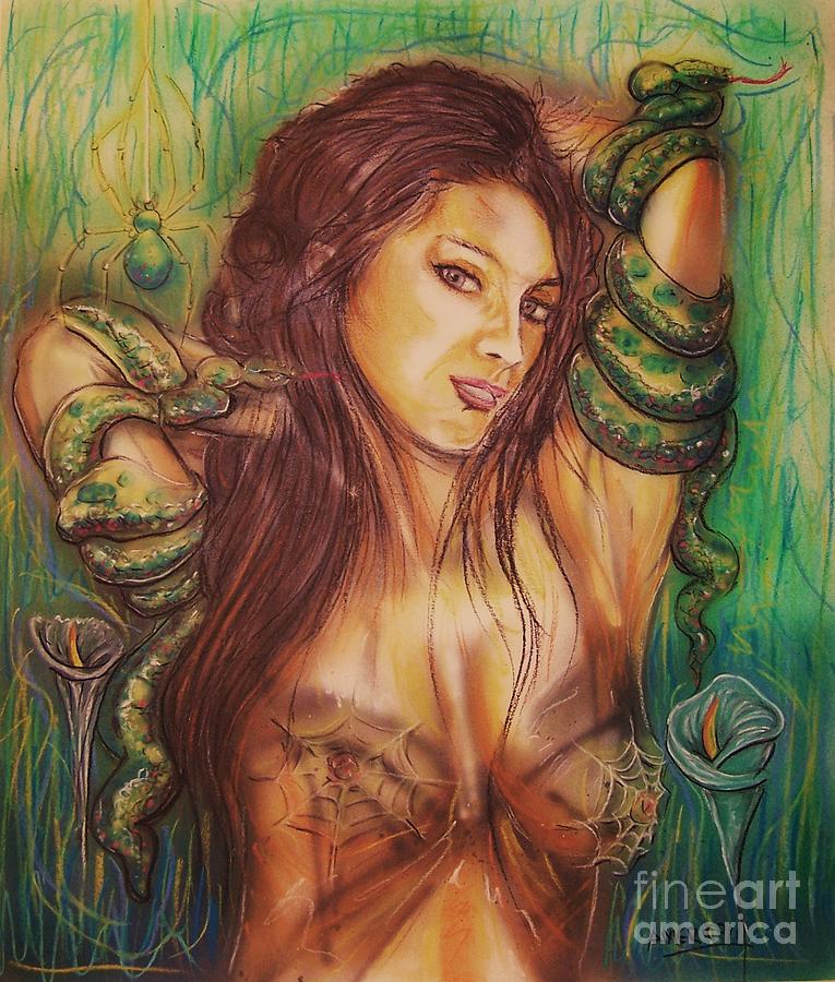 Spider Mixed Media - Queen Of Serpents by Americo Salazar