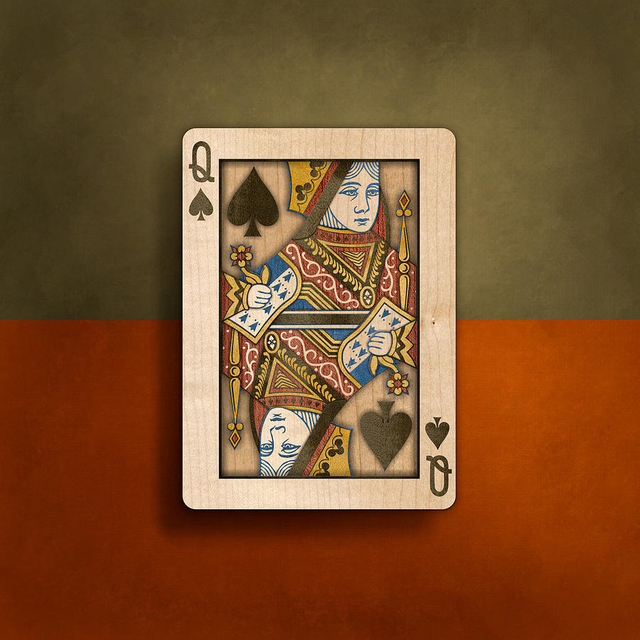 Queen of Spades in Wood Photograph by YoPedro