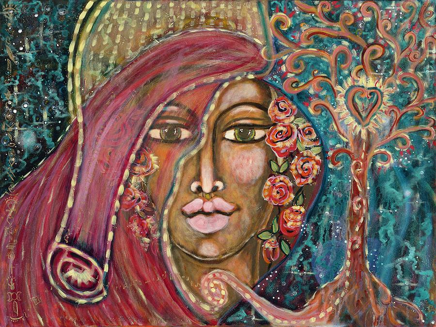 Cosmos Painting - Queen of the Cosmos by Evelyne Verret Cosmos Painting - Queen of the Cosmos by Evelyne Verret