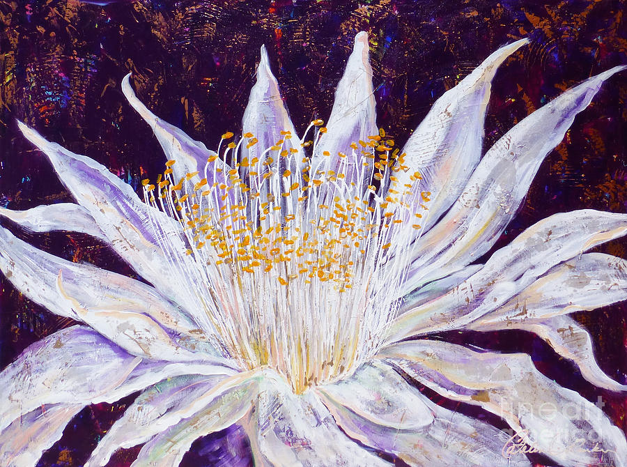 Flowers Still Life Painting - Queen of The Night by Catalina Rankin