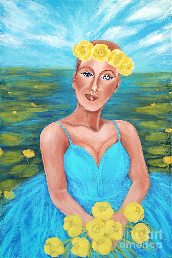 Flower Painting - Queen of the Water Lilies by Oksana Semenchenko