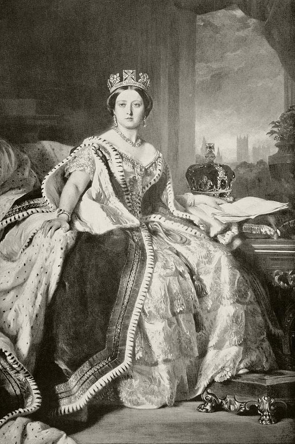 Queen Victoria 1819 To 1901. After A Drawing by Vintage Design Pics ...