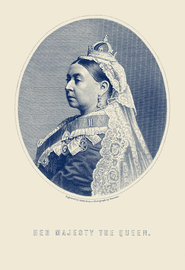 Queen Victoria Engraving - Her Majesty The Queen Mixed Media by War Is Hell Store