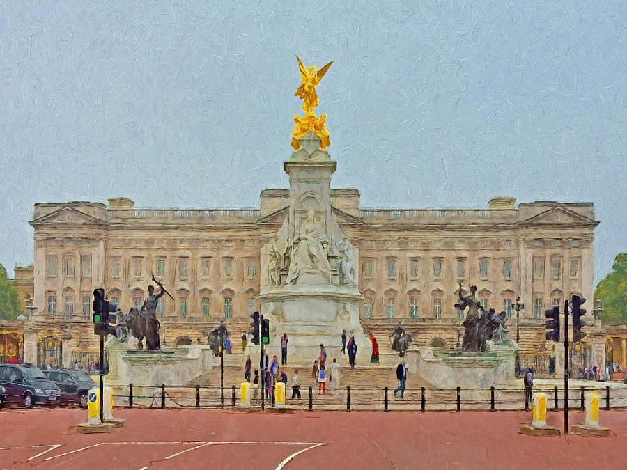 Queen Victoria Memorial and Buckingham Palace Digital Art by Digital Photographic Arts