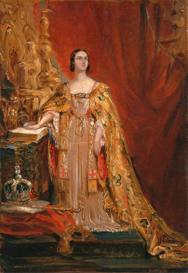 George Hayter Painting - Queen Victoria Taking the Coronation Oath 28 June 1838 by George Hayter