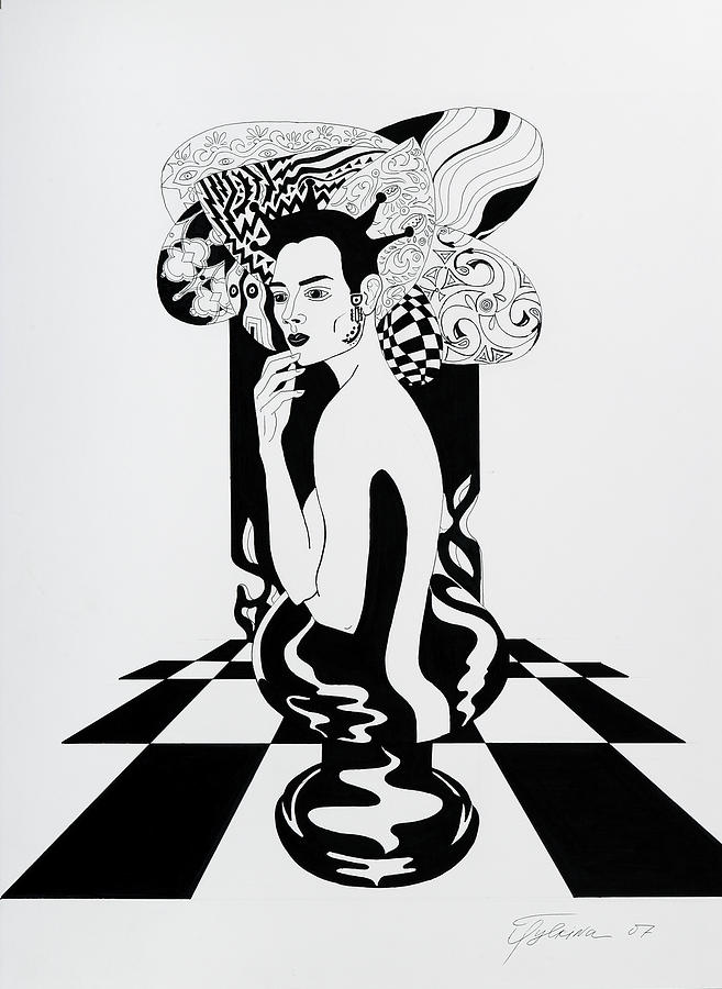 Surreal Drawing - Queen by Yelena Tylkina