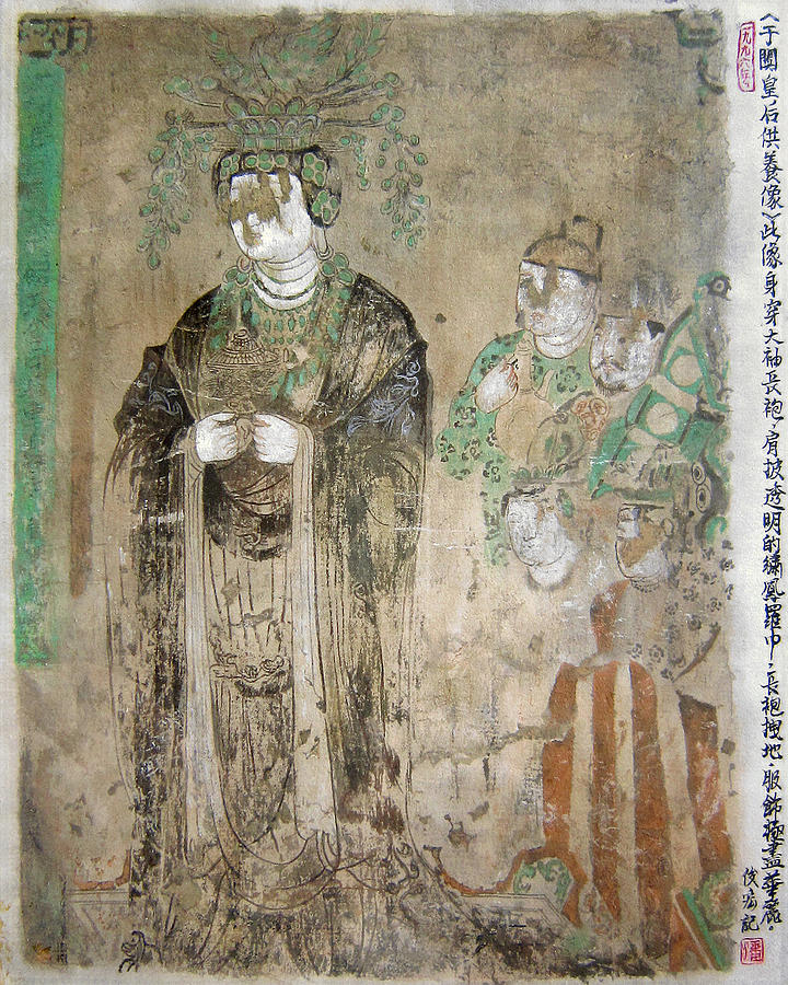 Queens of Yutian-Dunhuang frescoes-Arttopan-Zen Traditional Chinese painting Painting by Artto Pan