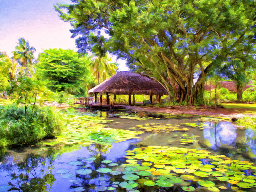 Queens Pond Tahiti Painting by Dominic Piperata