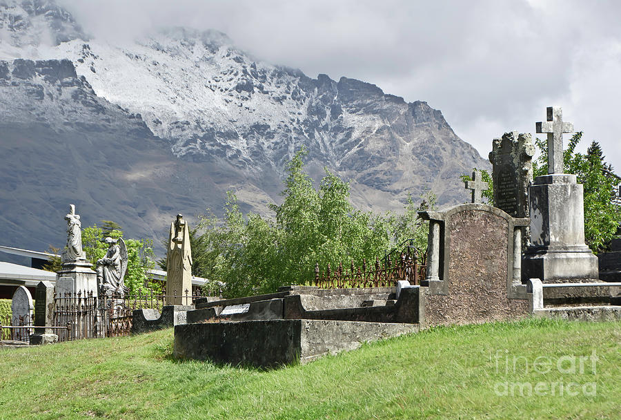 Queenstown New Zealand. Remarkable Ranges and Old Cemetery Photograph by Yurix Sardinelly