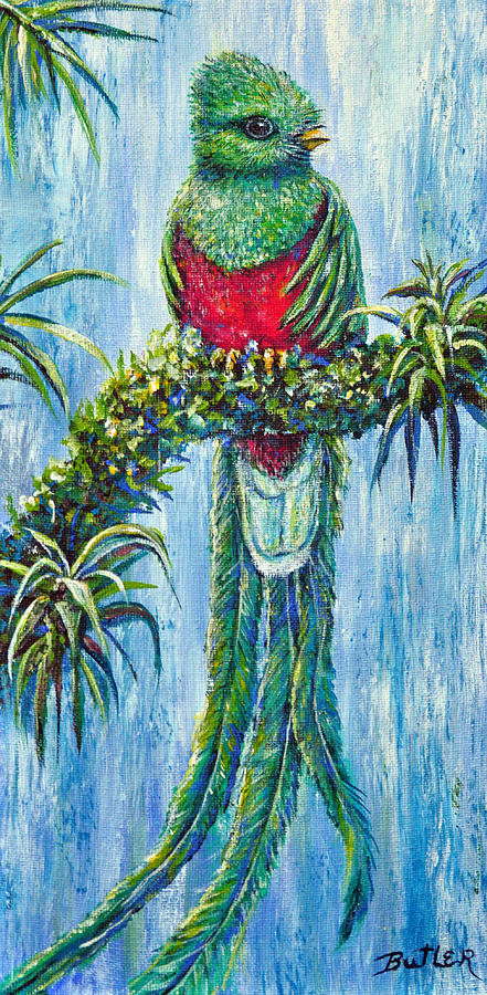 Quetzal Painting by Gail Butler