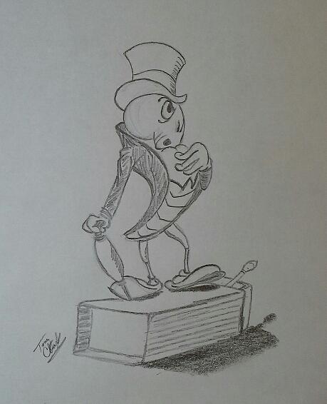 Quick  study of  Jiminy  Cricket  Drawing by Tony Clark