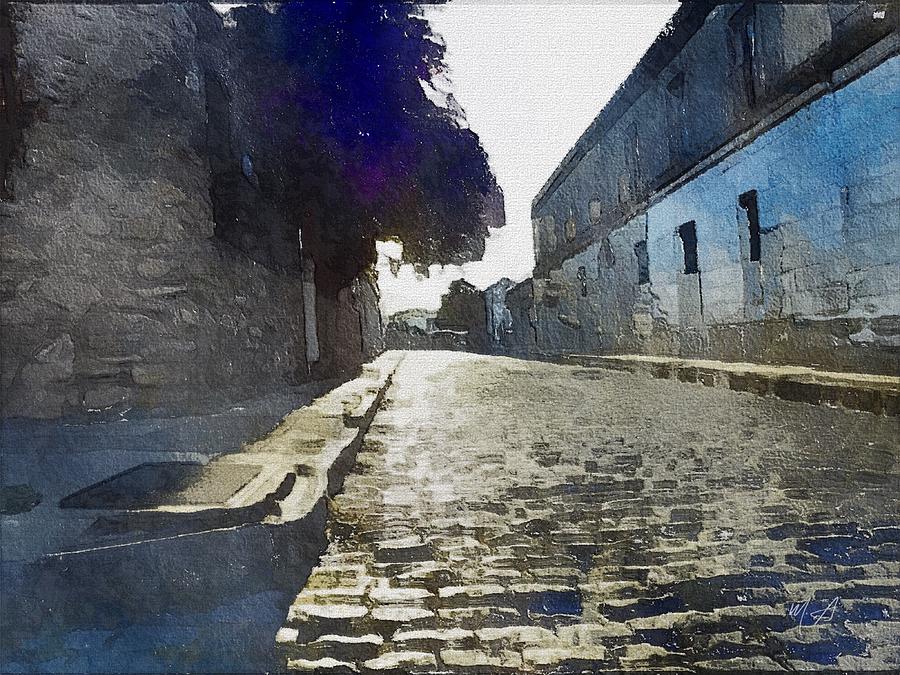 Quiet Cobbled Street Painting by Mark Taylor