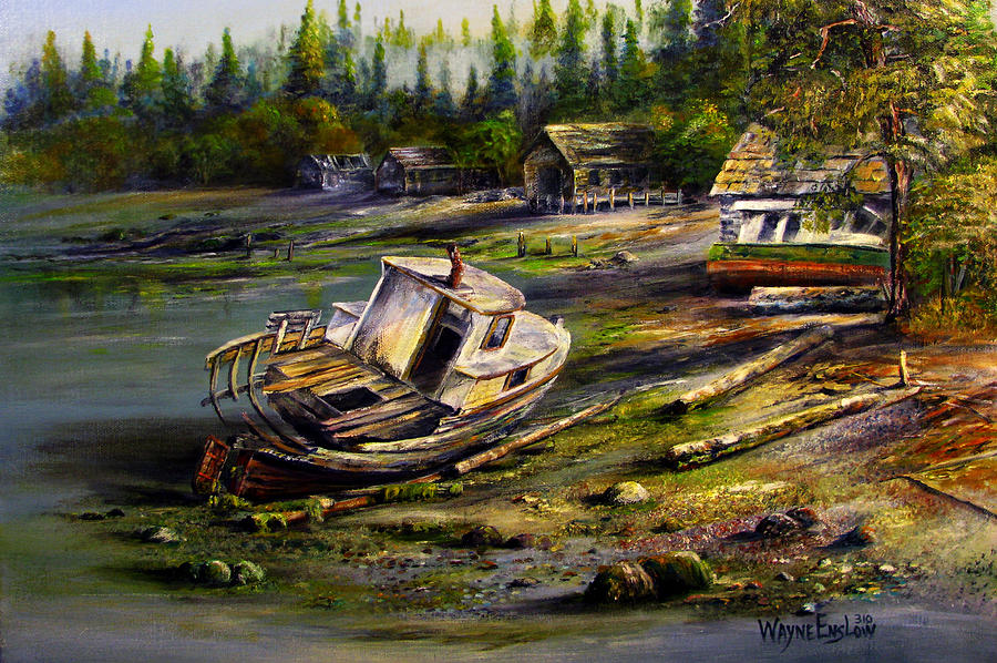 Quiet Cove Port Hardy Painting by Wayne Enslow