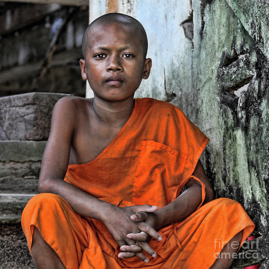 Quiet, Curious,Peaceful Monk  Photograph by Chuck Kuhn
