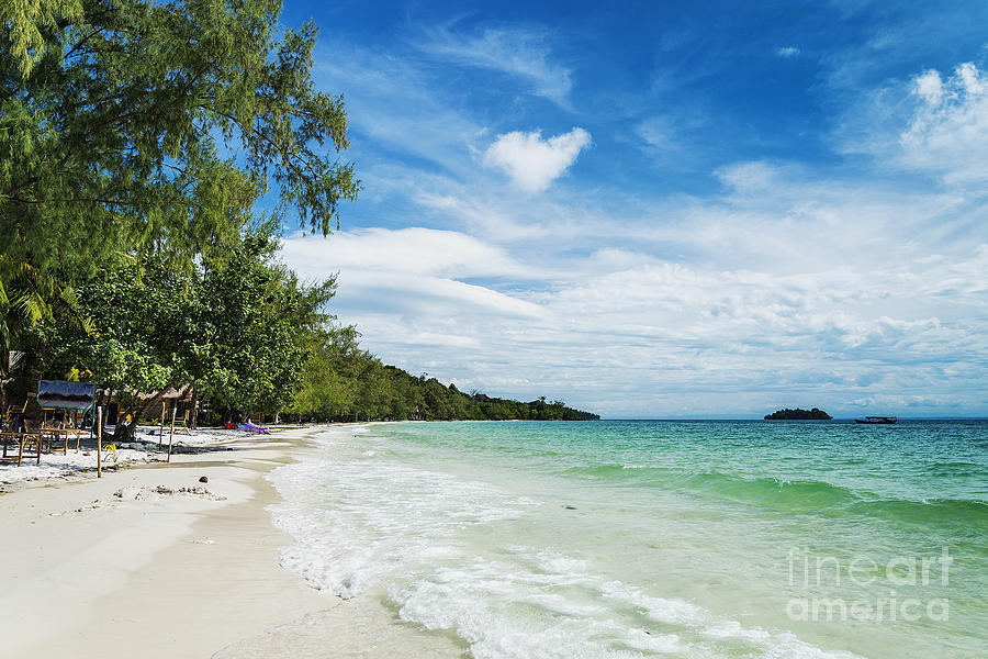 Quiet Empty Paradise Beach In Koh Rong Near Sihanoukville Cambod Photograph by JM Travel Photography