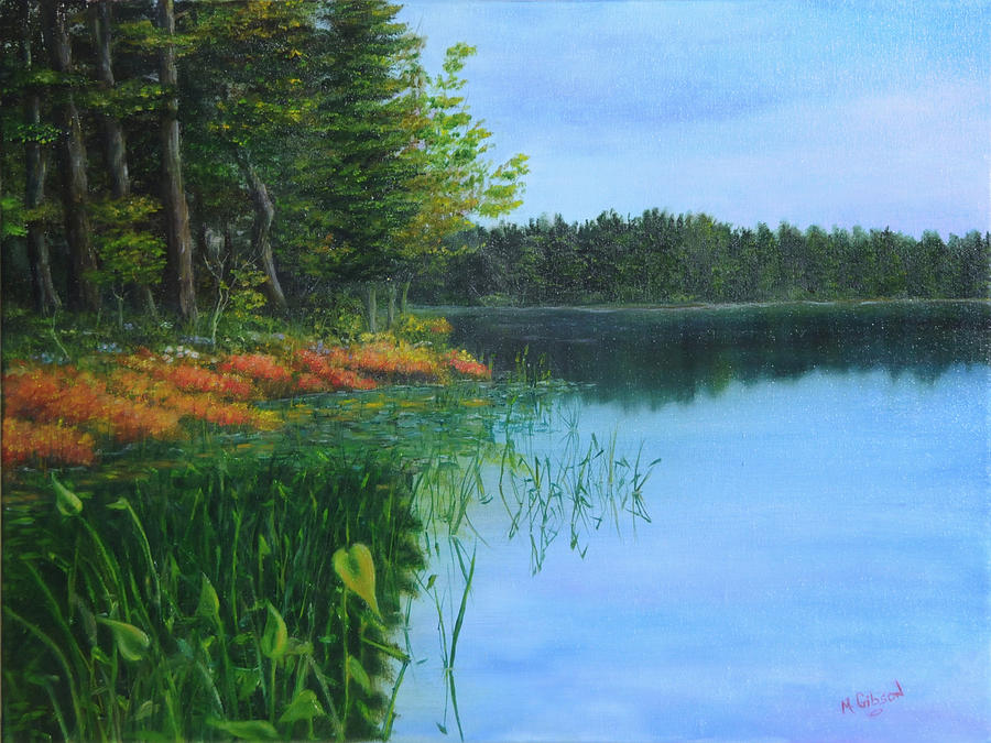 Quiet Lake Painting by Michael Gibson