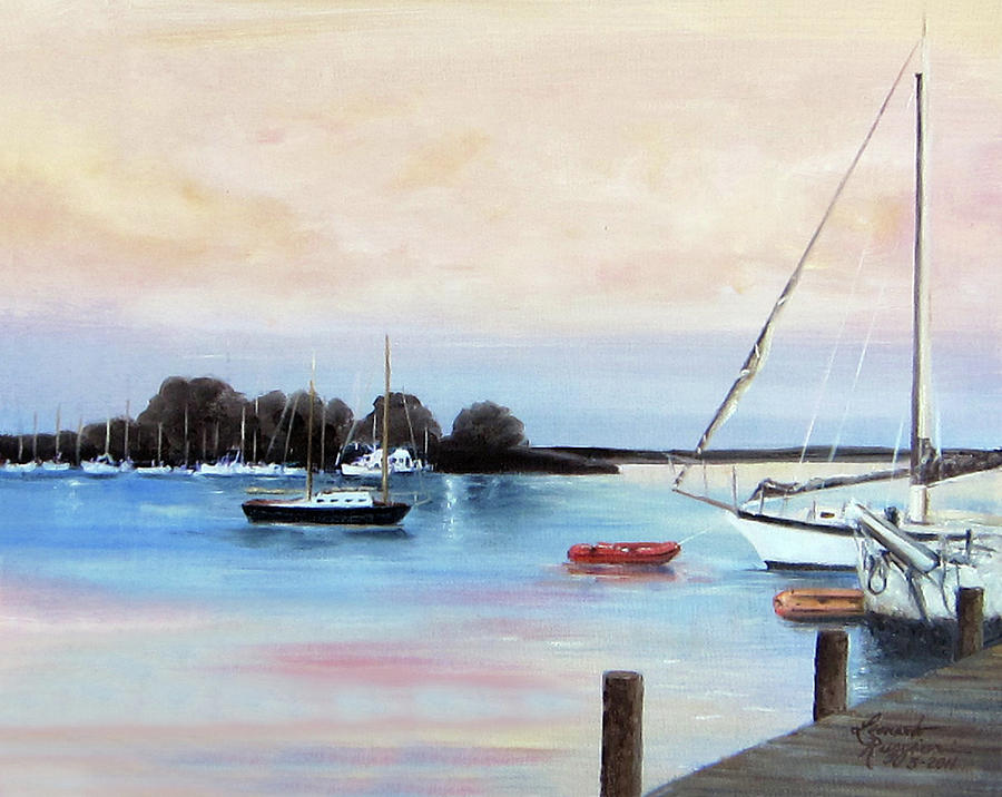 Quiet morning on the Navesink River Painting by Leonardo Ruggieri