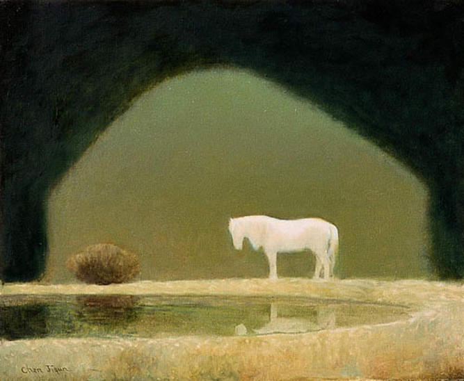 Horse Painting - Quiet Night    by Ji-qun Chen