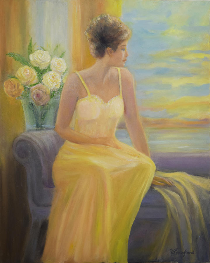 Quiet Reflection at Sunset Painting by Verlaine Crawford