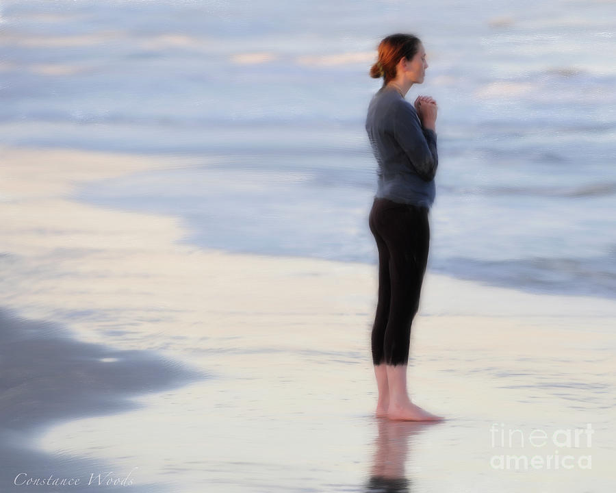 Quiet Reflections On The Beach Painting by Constance Woods