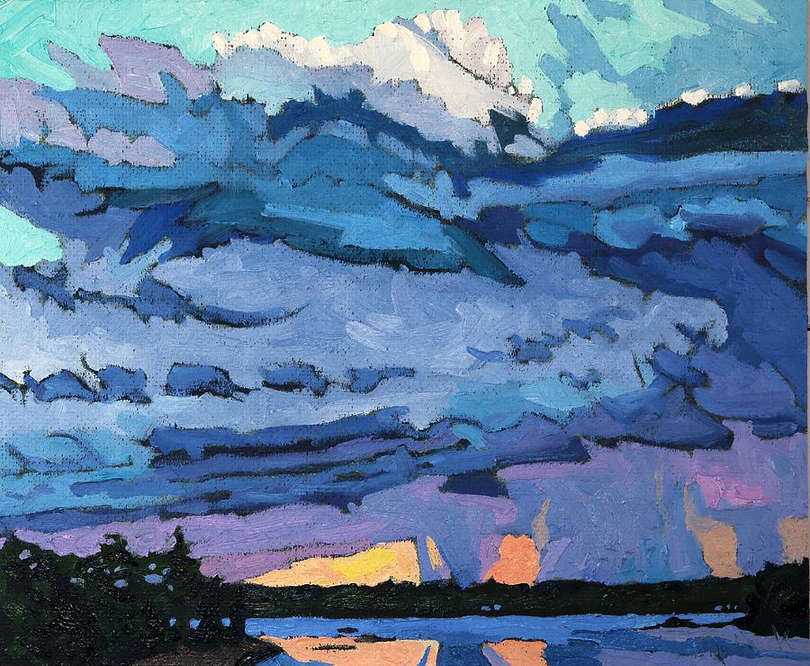 Sunset Painting - Quiet Showers by Phil Chadwick